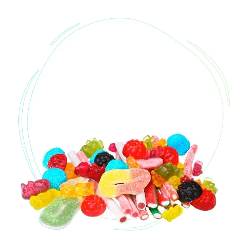 Gominolas y caramelos de colores