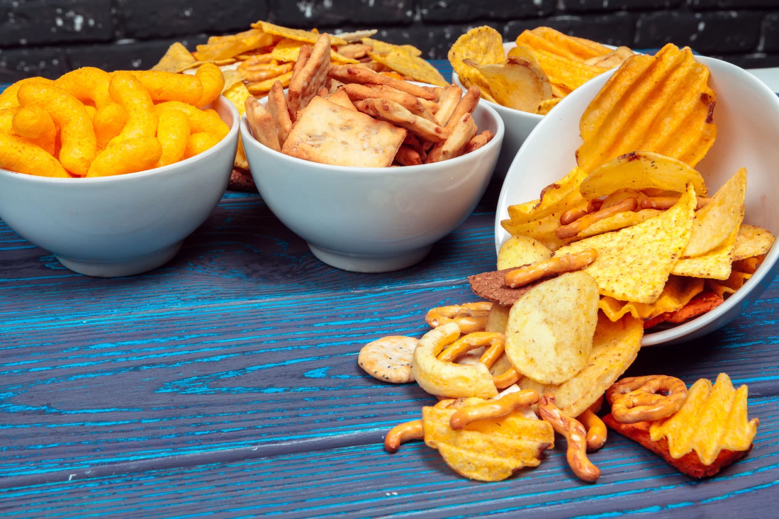 Snacks salados: patatas, ganchitos y palitos